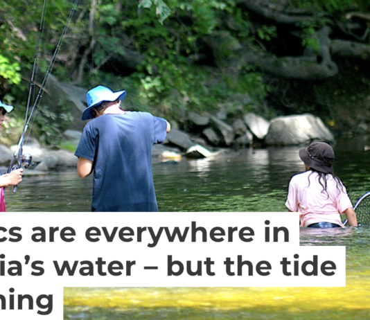 Microplastics are settling into Pennsylvania’s rivers and marshes. Philippe Gerber/Moment Collection via Getty Images